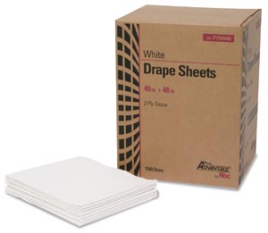 Drape Sheet General Purpose ProAdvantage Physical Exam Drape 2-Ply White 40 W X 48 L Inch NonSterile (100/CS 60 CS/PLT) by Pro Advantage  ID P754048